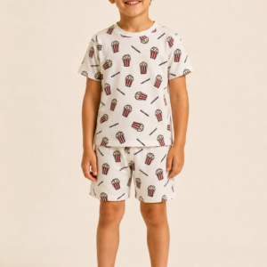 PIJAMA BASIC NOITE DE PIPOCA VERAO INFANTIL - Imagem 1