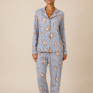 PIJAMA AMERICANO RALPH XADREZ AZUL - Imagem 1